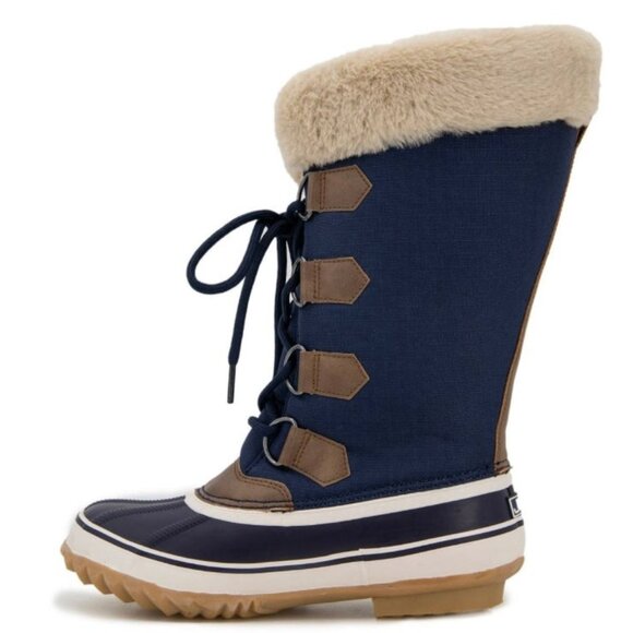JBU by Jambu STORMGATE Regular Calf Mid Shaft Flats Winter Duck Boots Navy - Picture 4 of 8